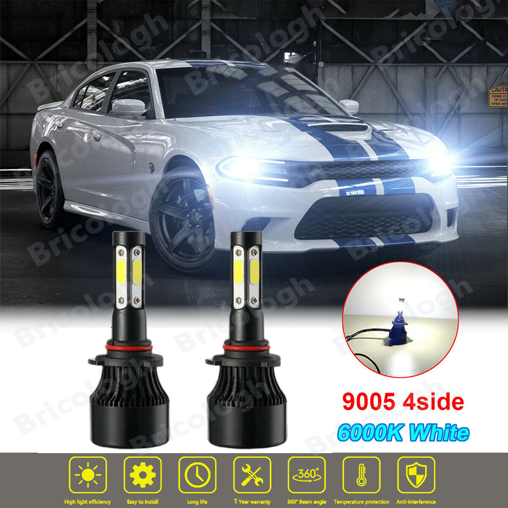 For Dodge Charger 2016-2021 -2PC 6000K White 9005 LED Headlight Bulbs Hi/Lo Beam