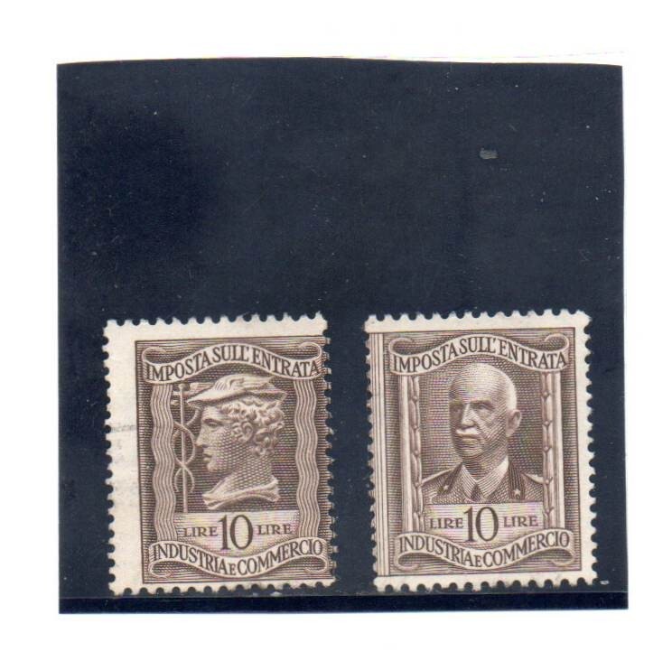 Italy - Industrial Revenue stamps - pair - 2x 10 Lire - used