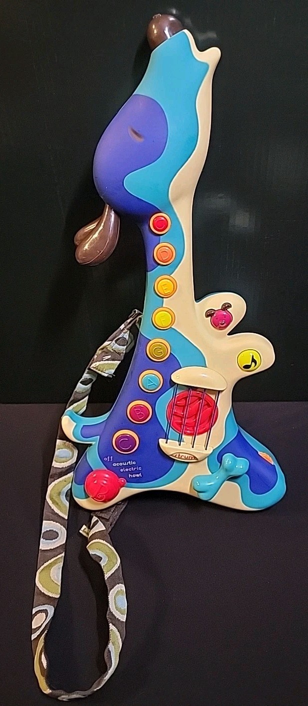 B Toys Interactive Dog Guitar Woofer Toy Guitar Used Tested Works