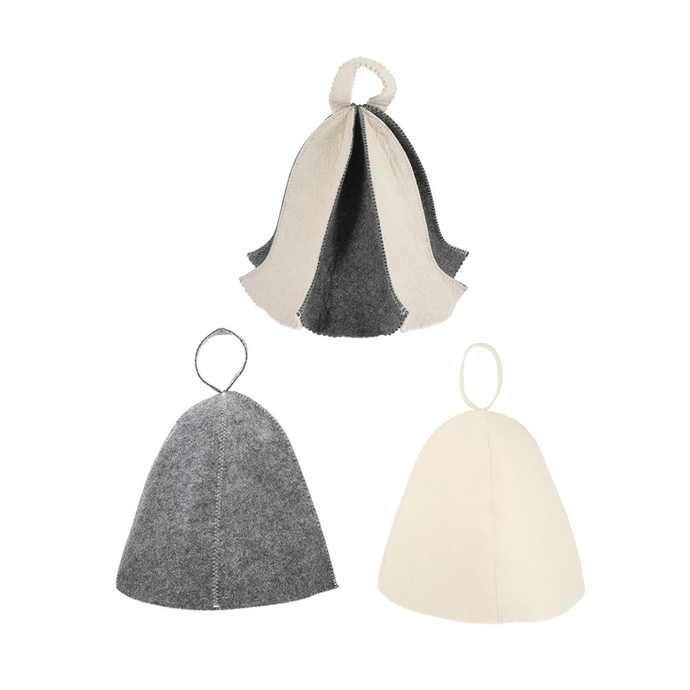 3pcs Thickened Felt Sauna Hats Head Protection Covers for Sauna Steam Room Hats