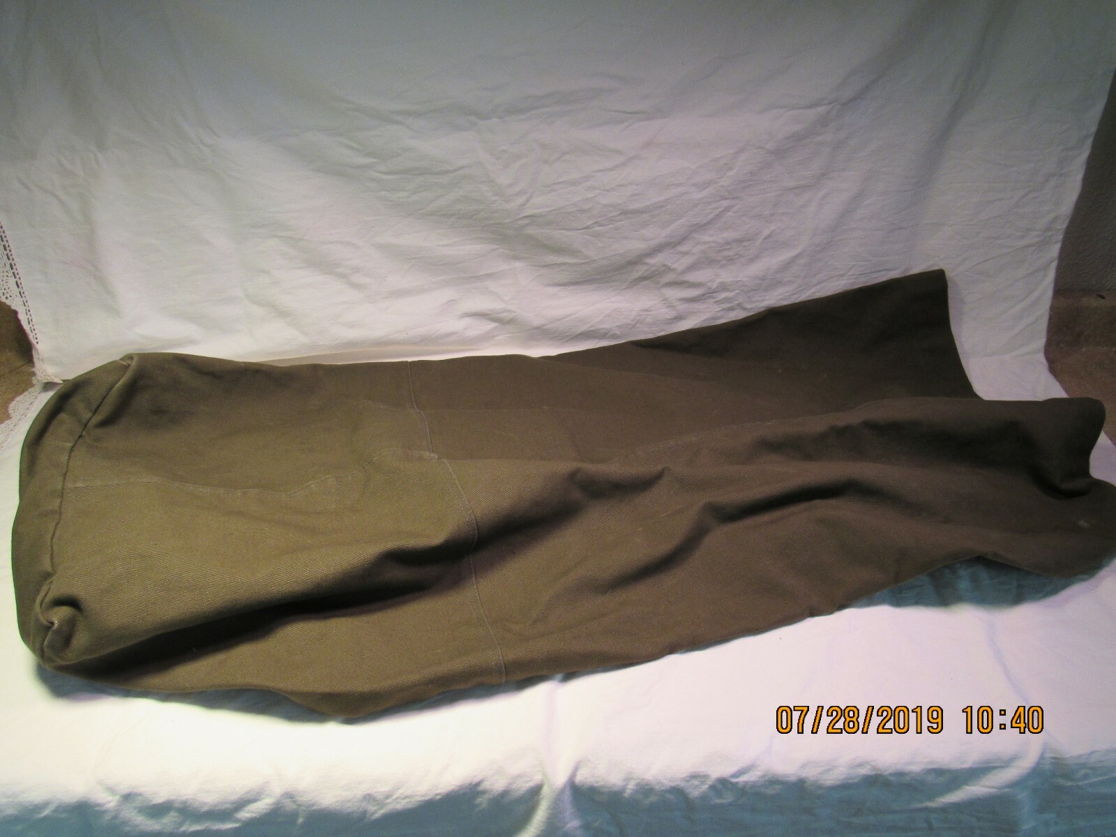 Green cotton large duffle bag ruck sack