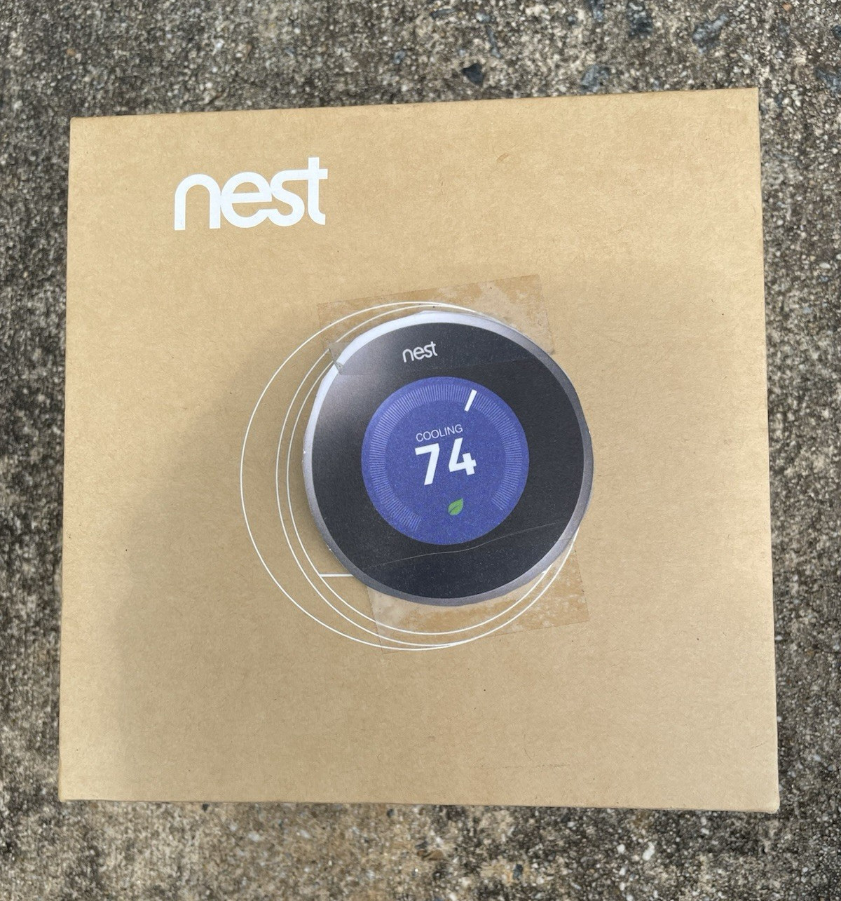 Nest Learning Thermostat Round Silver/Black Dial w/ Trim Plate & Manual