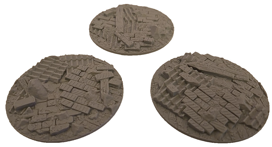 60mm Runined Factory Premium Scenic Base Toppers-High‑Detail-Wargaming Bases