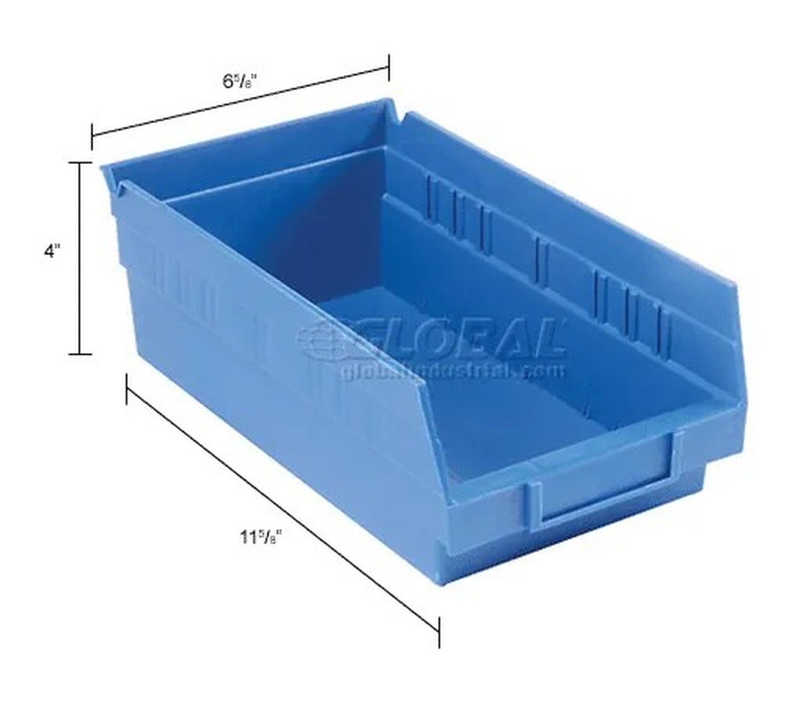 Plastic Nesting Storage Shelf Bin 6-5/8"W x 11-5/8"L x 4"H Blue - Pkg Qty 12