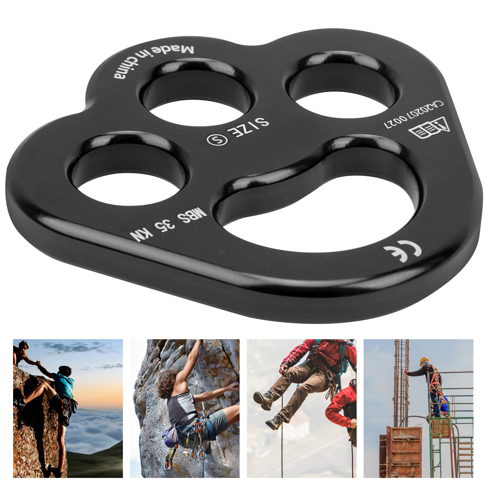 Black Rope 3 Holes Force Rigging Plate Anchor Divider Finger Force WT