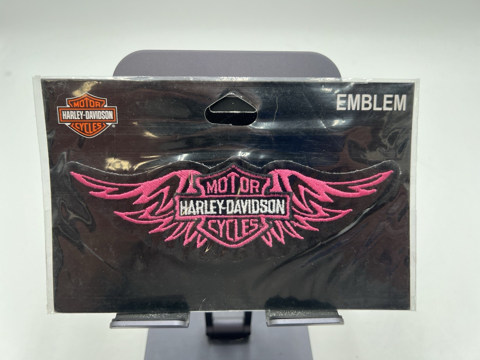Harley Davidson Pink Wings Bar Shield Sew On Patch Emblem EM339072 NOS