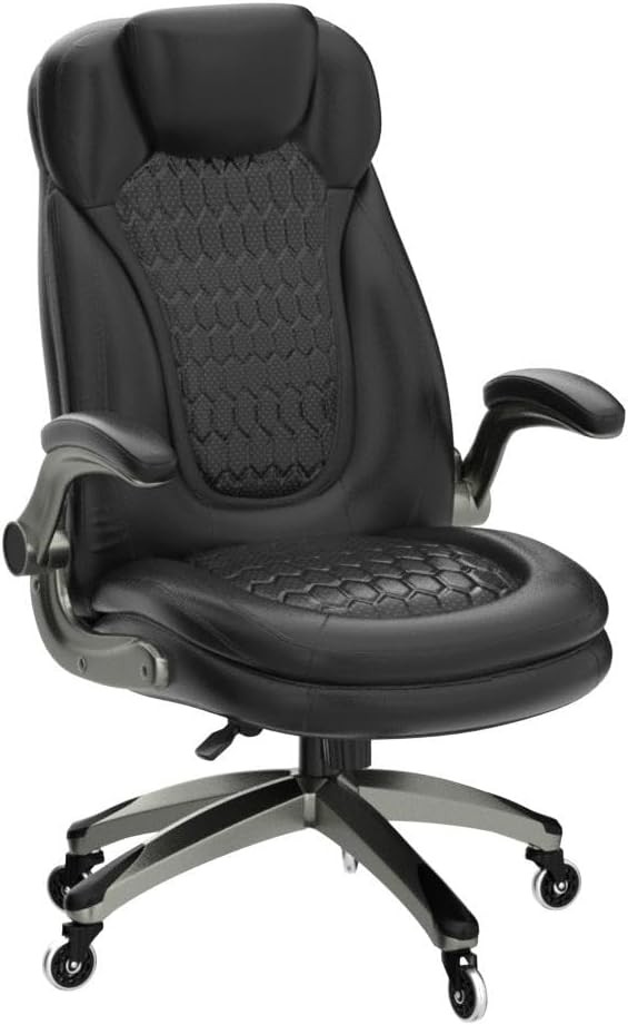 Executive Office Chair-Ergonomic Computer Desk Chair High Back Leather Chair W/
