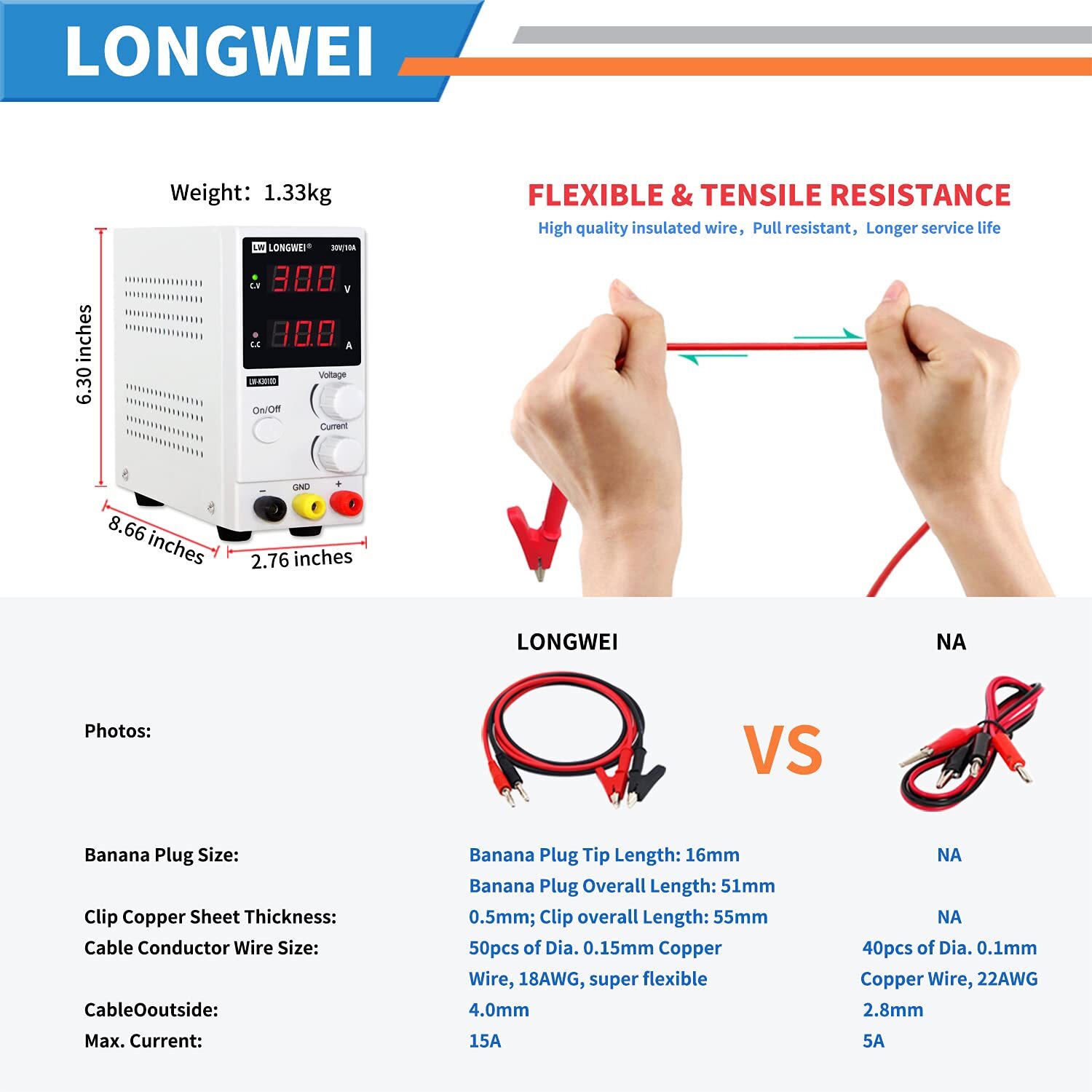 Longwei K3010d Dc Power Supply 30V 10A Adjustable High Precision Display