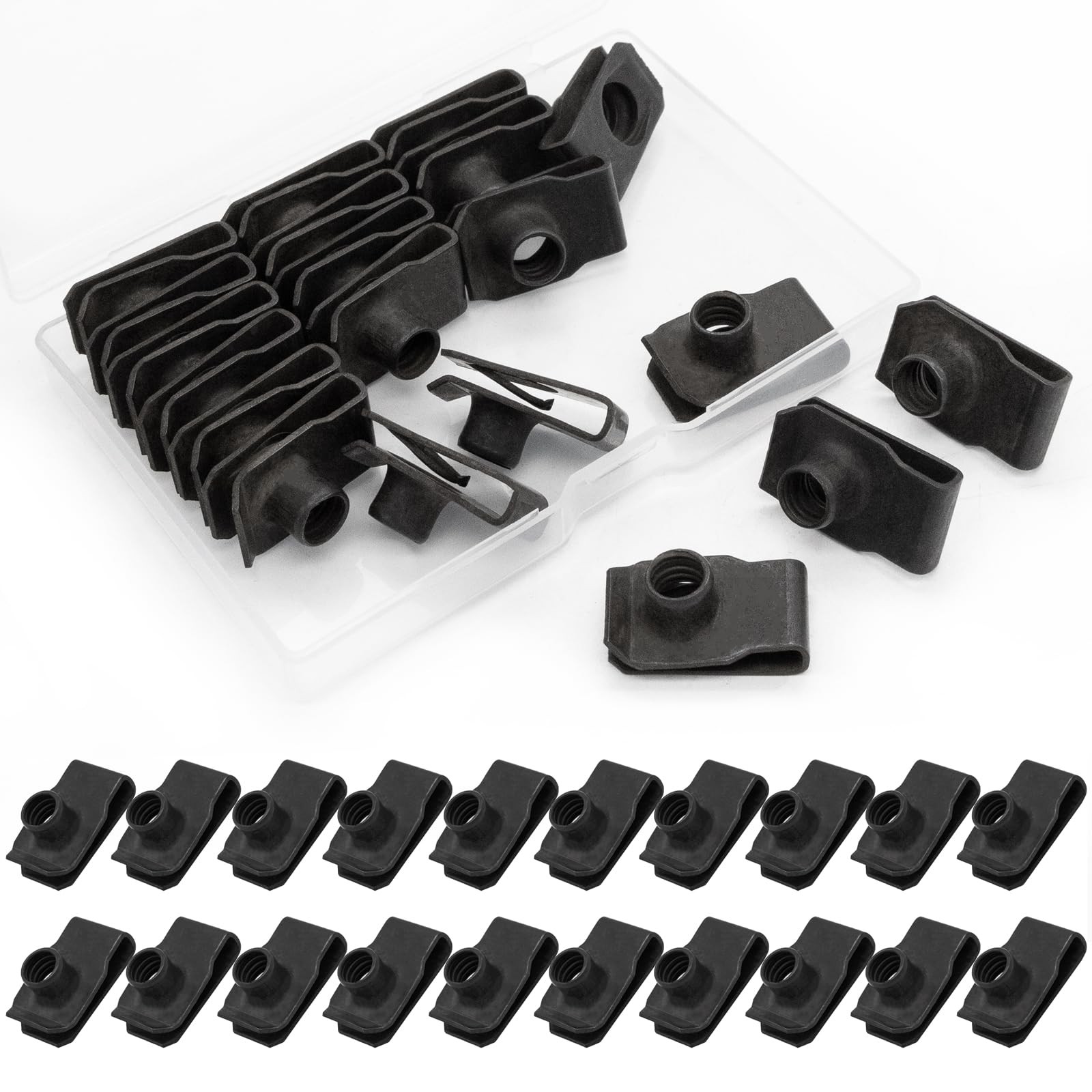 20 Pcs Extruded U Type Nuts Black UClipOn Nut Bumper Fender U Clip U Fastener...