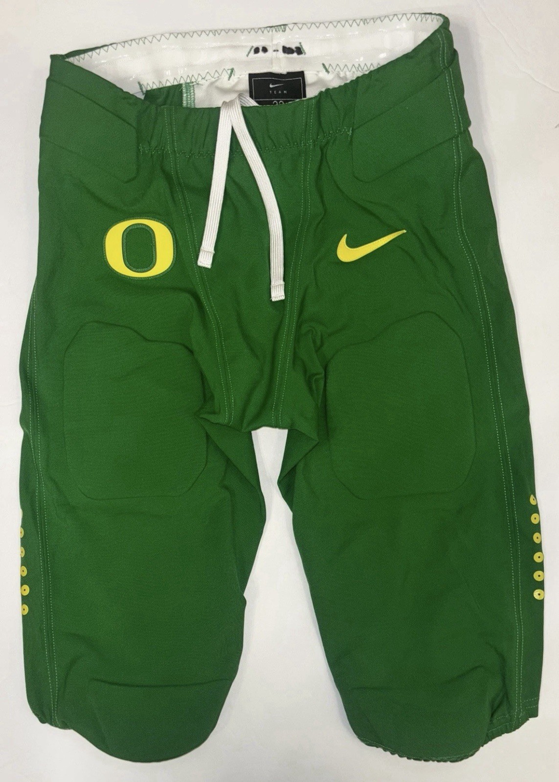2021 OREGON DUCKS PE GAME WORN Apple Green & Yellow Nike Football Pants W/Pads