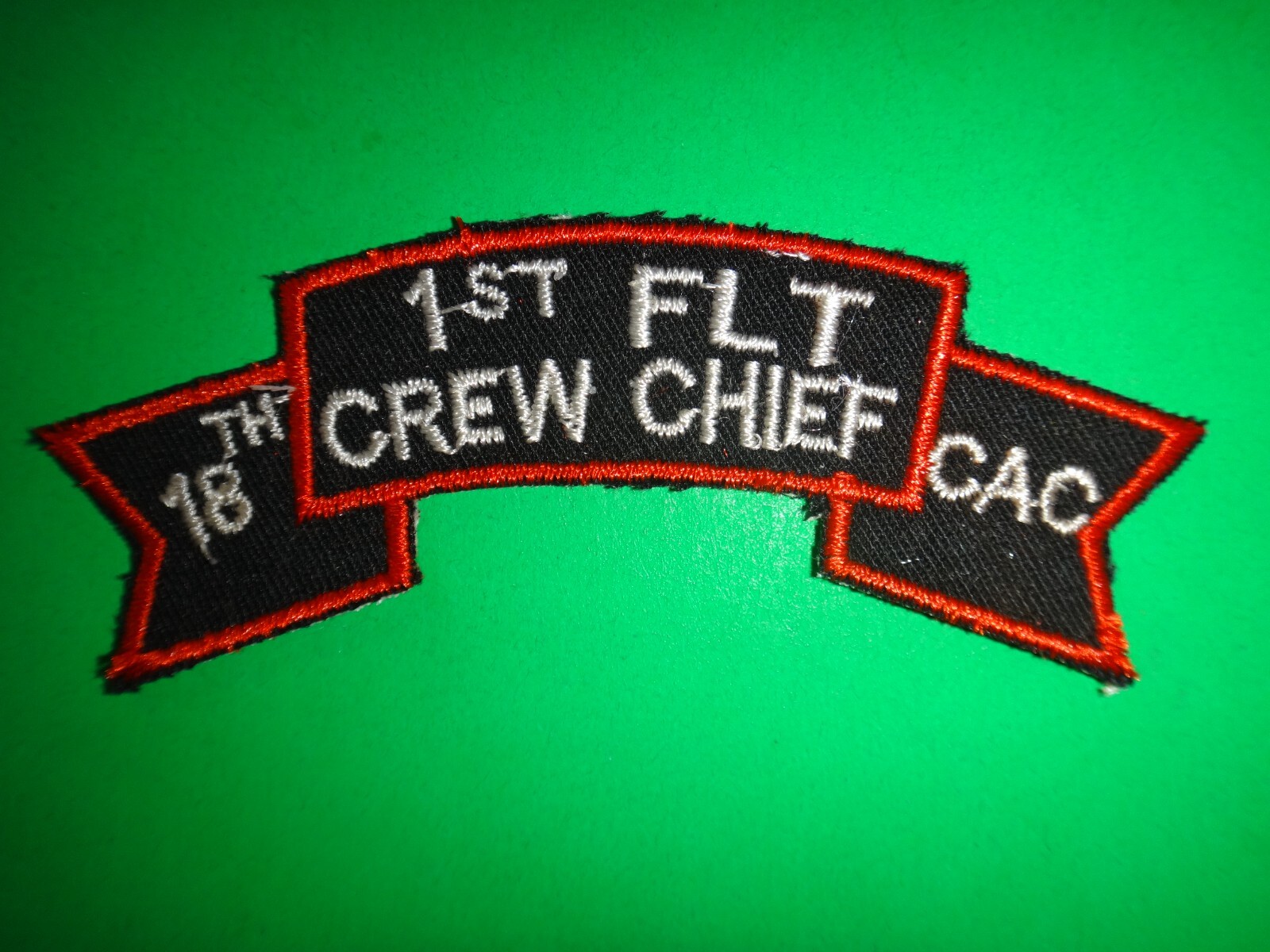 US 18th Corps Aviation Co. 1st FLIGHT CREW CHIEF Scroll Patch From Vietnam War