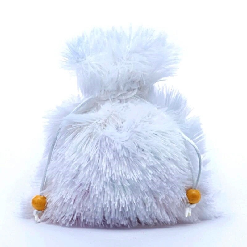 New 5 x 7 Ultra-Plush Cashmere Drawstring Dice Bag - Ships w/ Tracking - White