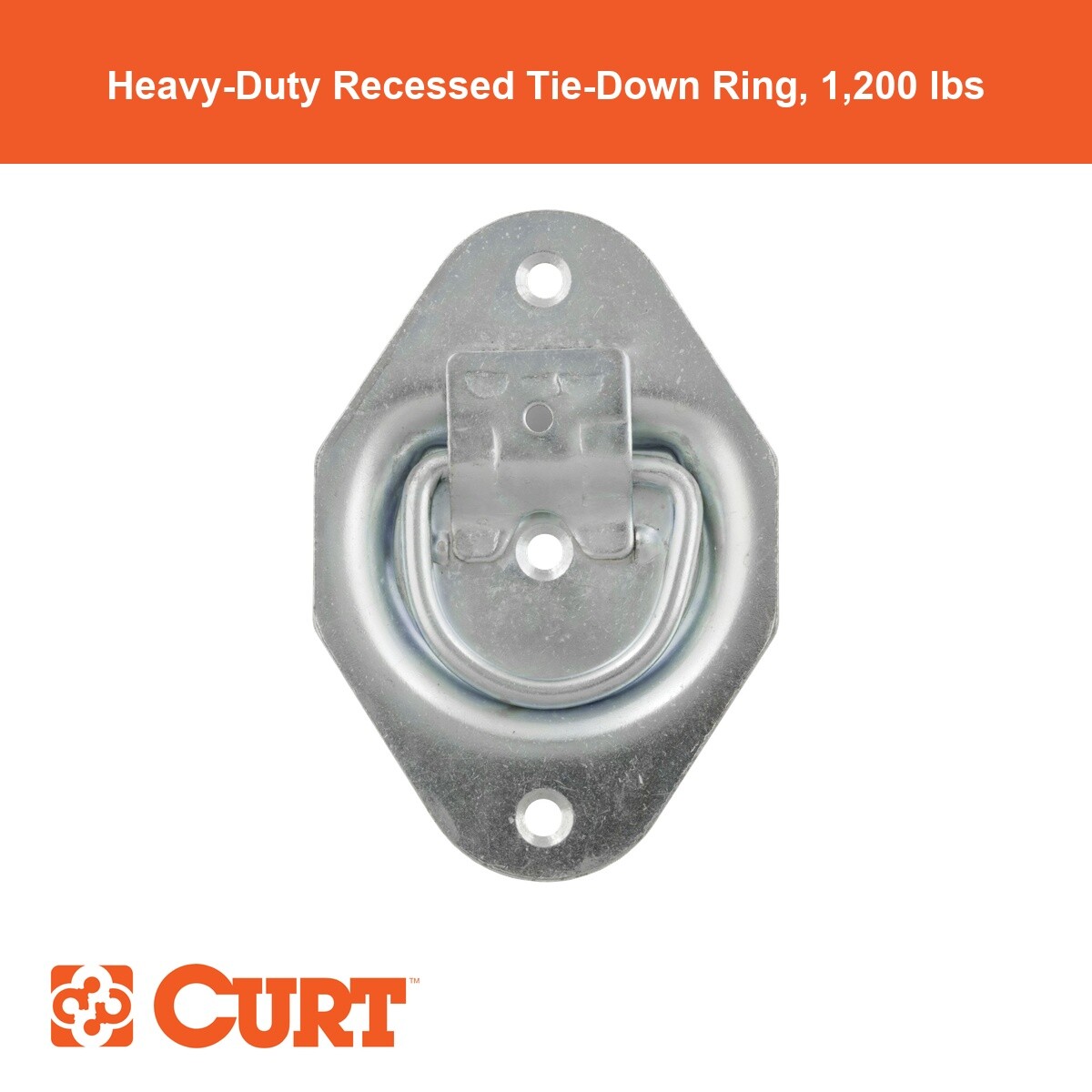 1-3/8" x 1-7/8" Recessed Tie-Down Ring (1,200 lbs, Clear Zinc)