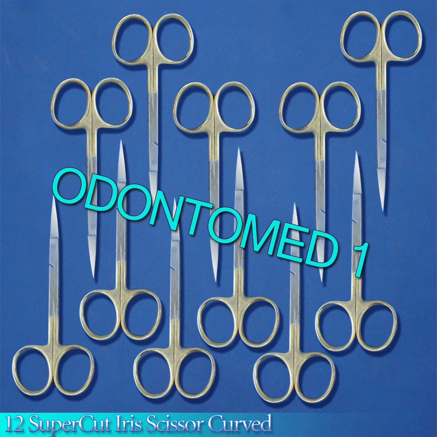 12 SuperCut Iris Scissor Curved 4.5" Surgical Instruments