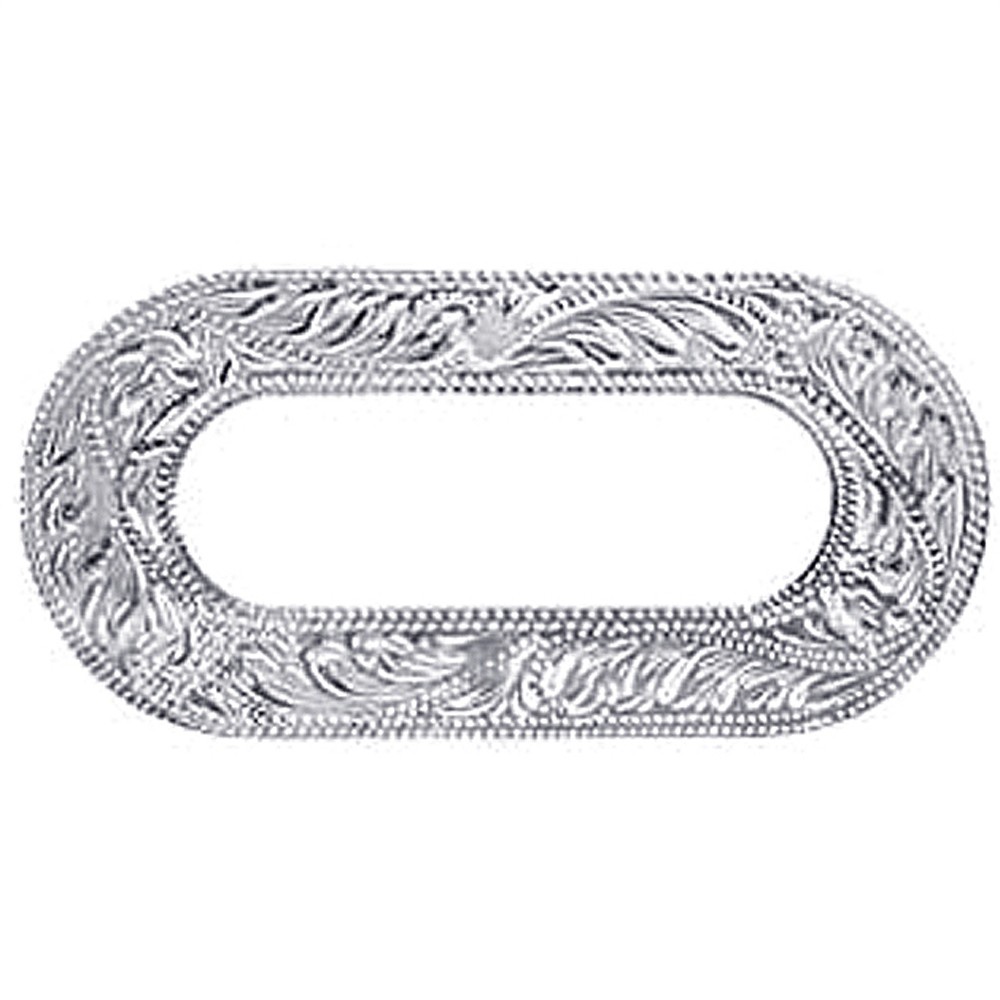 Silver Engraved Saddle Trim Plate 2 Piece Set 1-5/8"X 3-1/2"