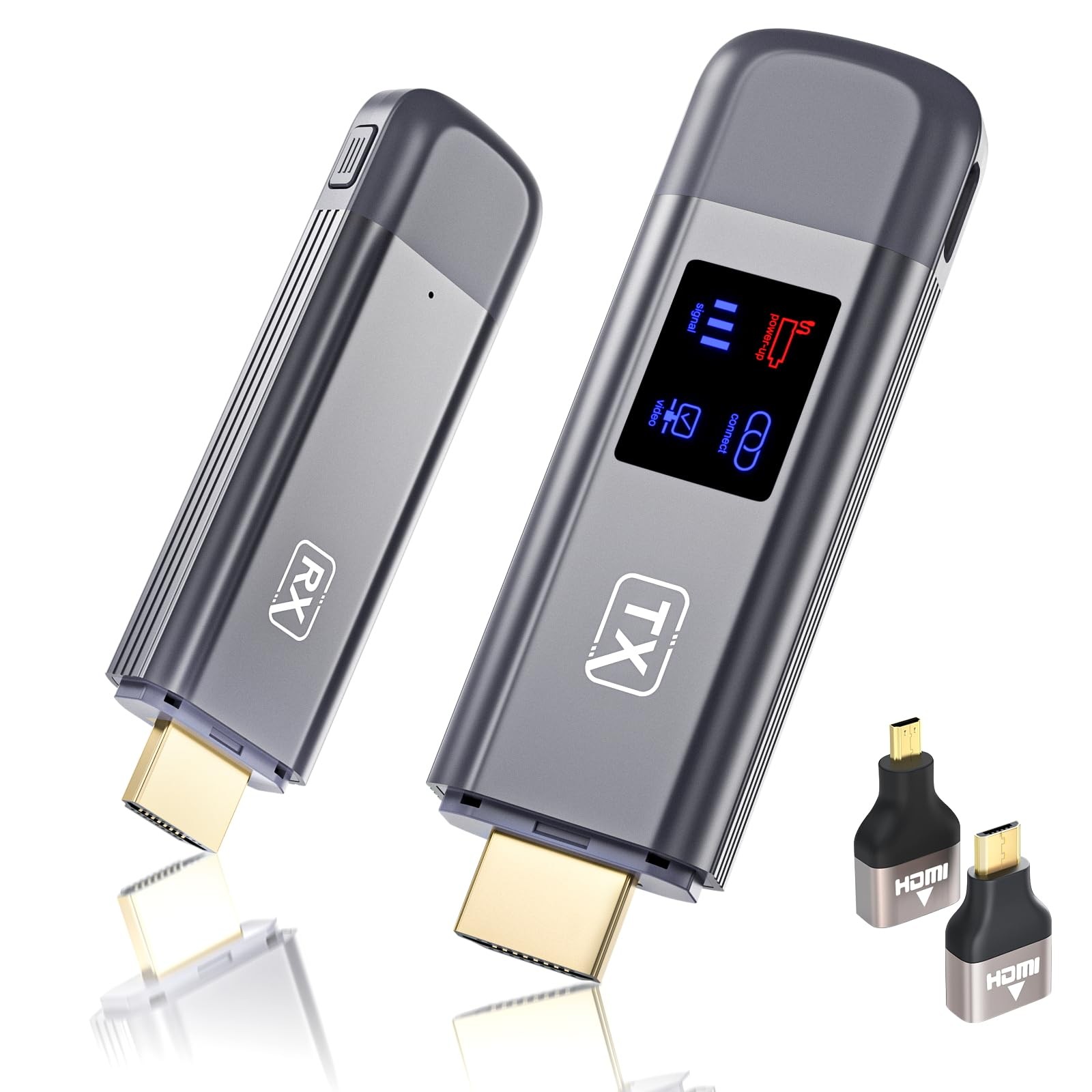 TTQ Wireless HDMI Transmitter and Receiver, Small, gray