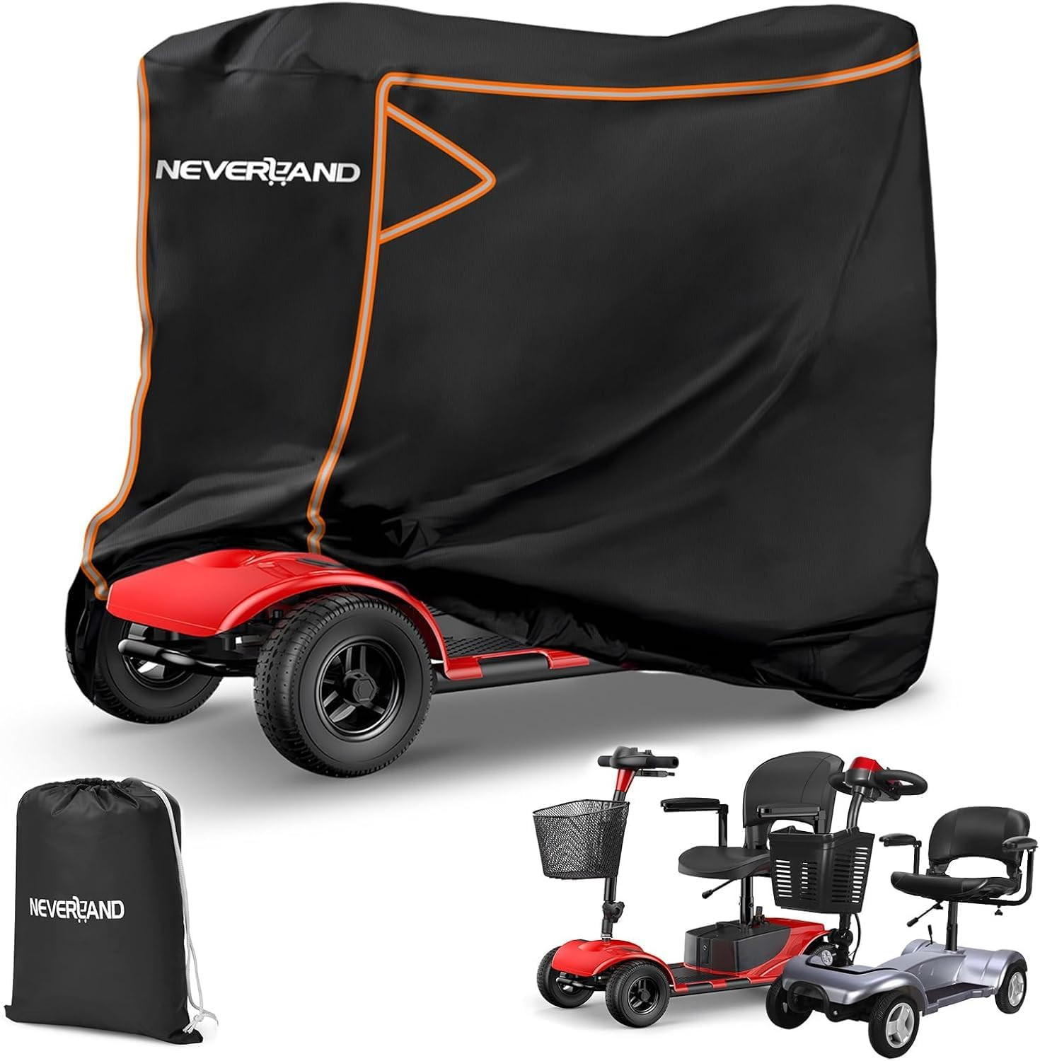Mobility Scooter Cover Waterproof, Fit up to 56 Inch Scooters | Reflective Strip