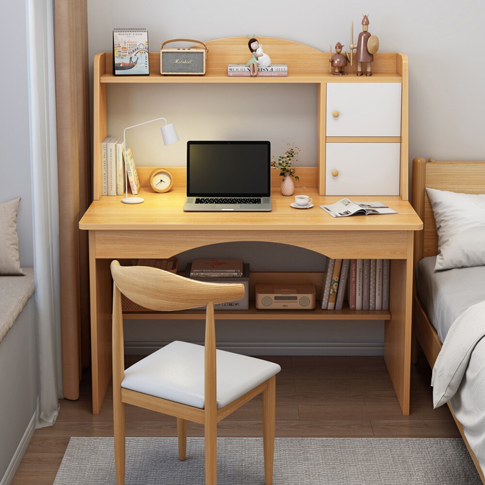 Multi Storage Cabinet Wooden Computer Table Home Study Writing Office Work Desk