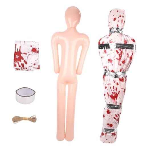 XIHIRCD 5ft Hanging Corpse Halloween Decoration, Dead Victim Props with Medium