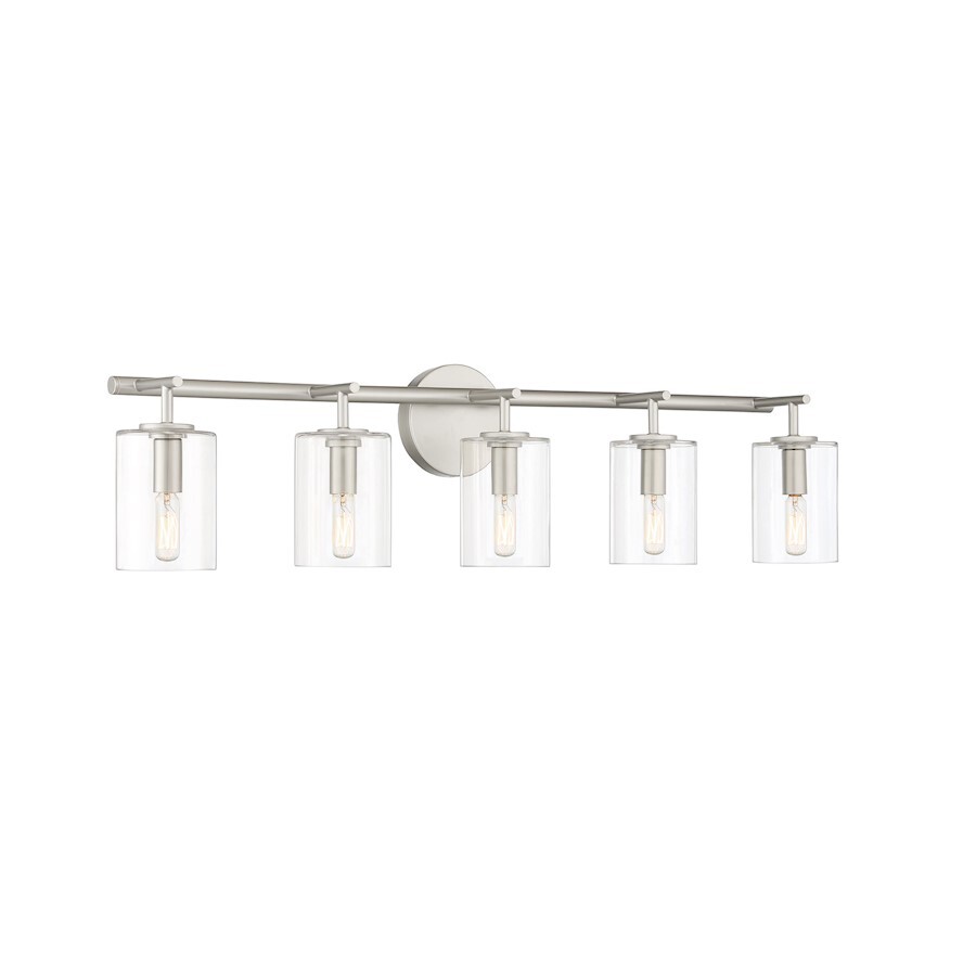 Craftmade Transitional Hailie 5 Light Vanity, Satin Nickel - 55605-SN