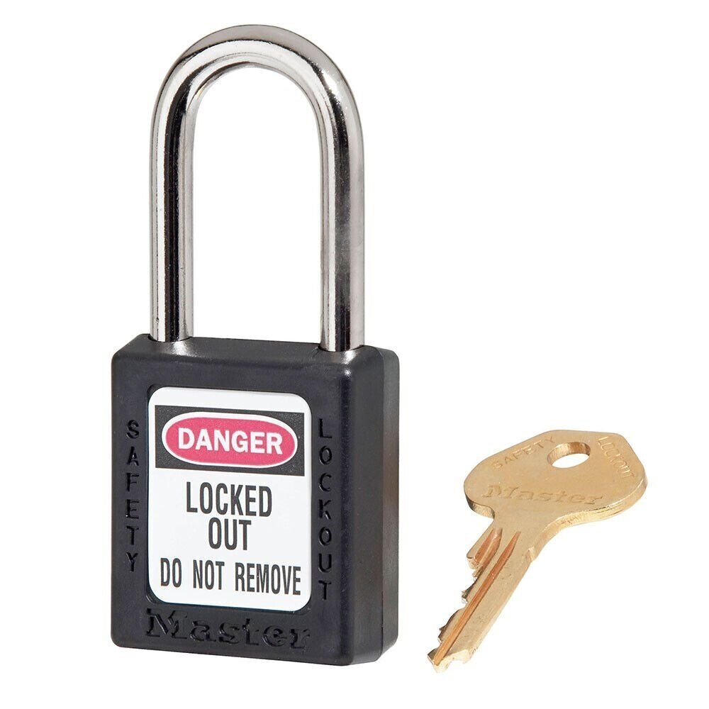 Master Lock 410KABLK 17F500 Black Safety Padlock, Keyed Alike 1 Key