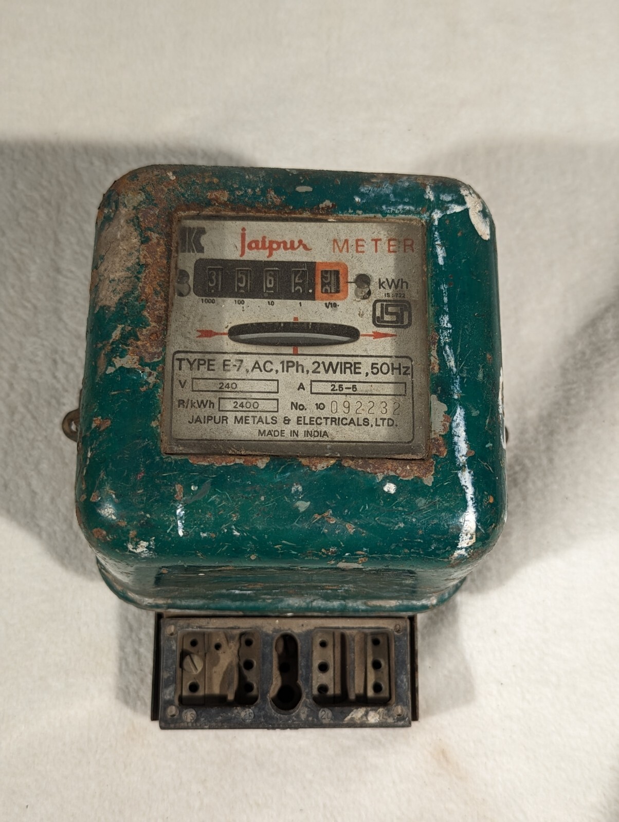 Vtg Jaipur Metals kWh Residential Electric Power Usage Meter ~ Made in India