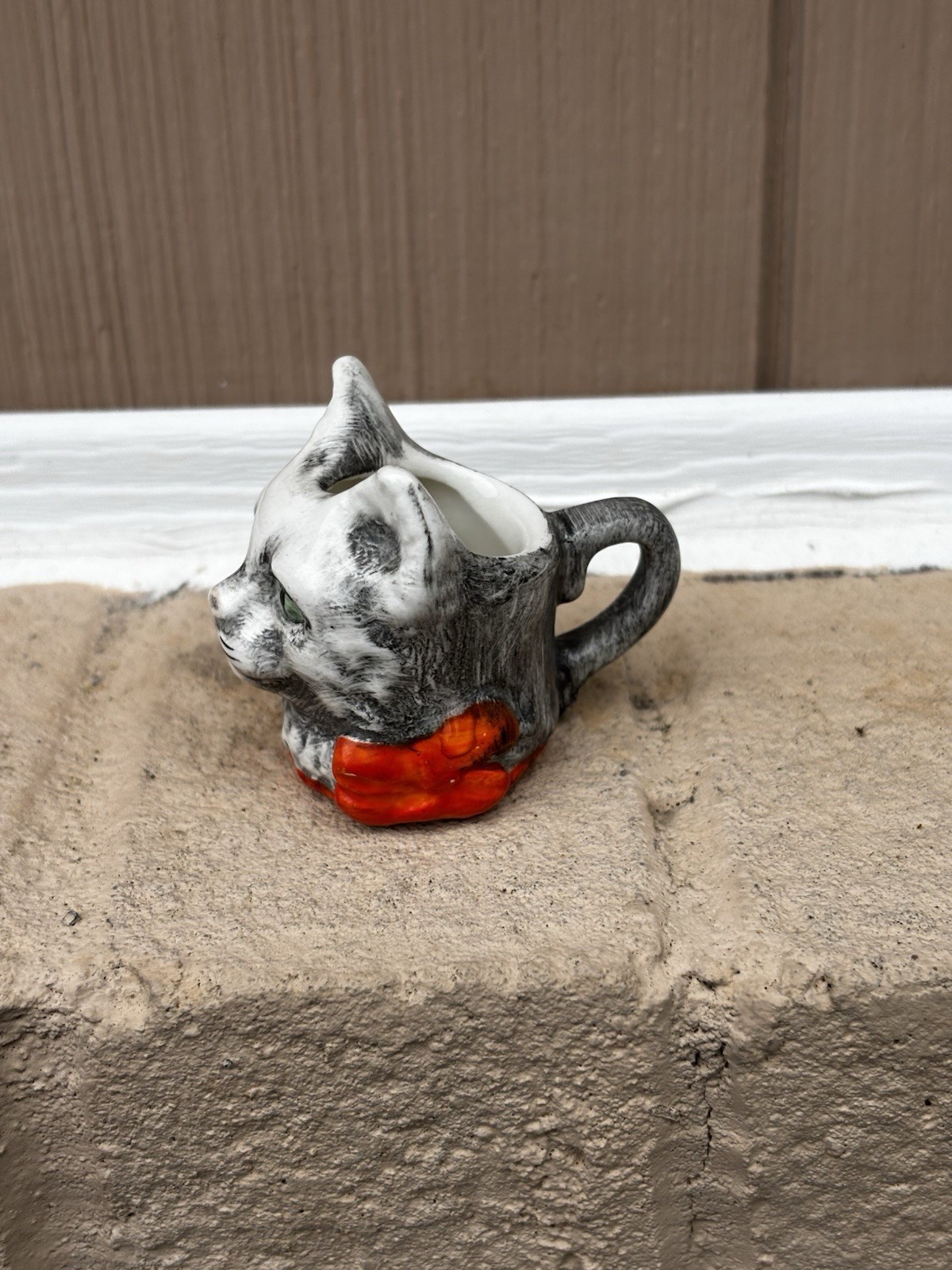 Vintage Goebel Miniature Cat Had Cup Germany Bee Marks