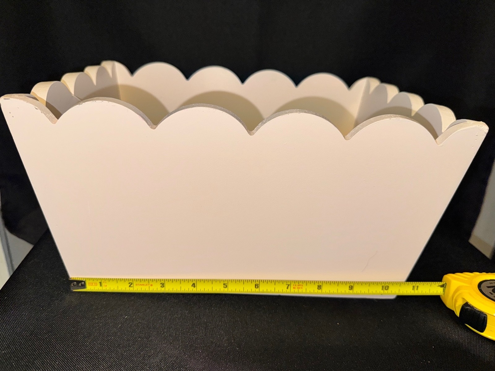 Ashland Next Chapter White Scalloped Wooden Crate 12” Storage Bin
