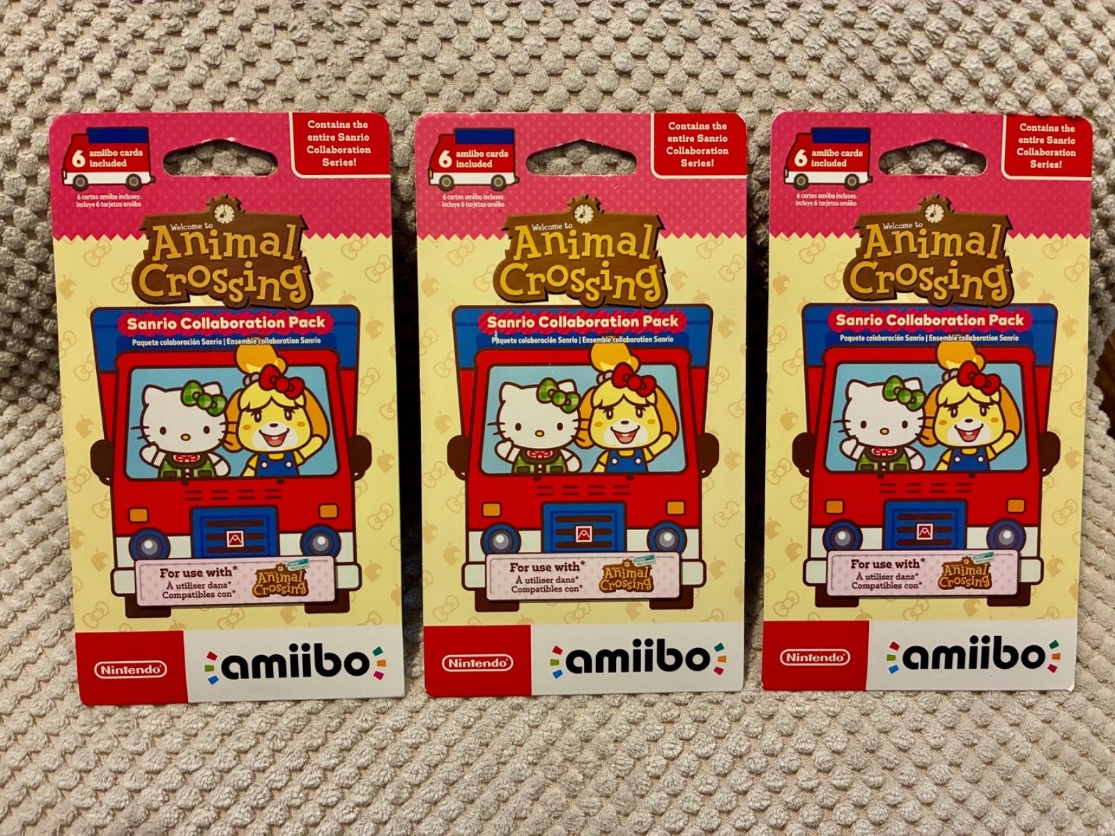 Nintendo amiibo Animal Crossing Sanrio Hello Kitty Collaboration Lot of 3 Packs