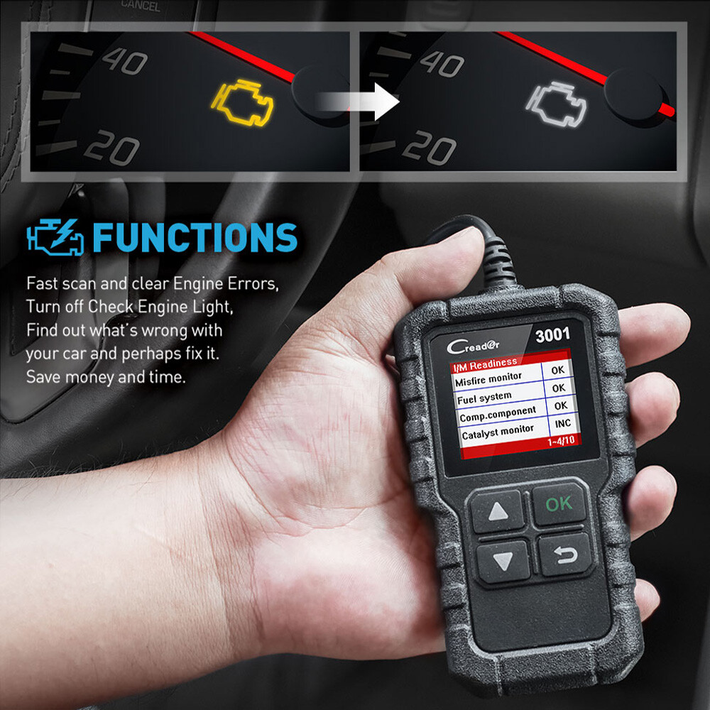 LAUNCH CR3001 OBD2 Scanner Car Check Engine Light Diagnostic Tool Code Reader