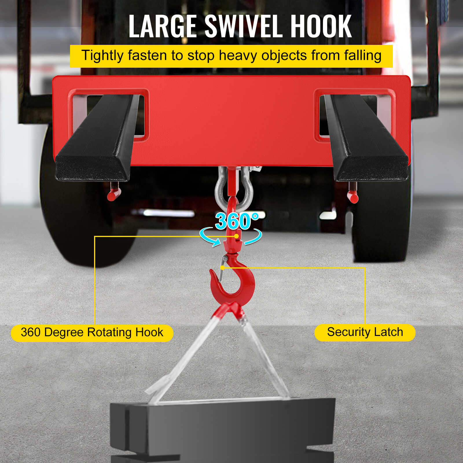 VEVOR Forklift Lifting Hook Lifting Hoist Crane Hook 4400 lbs Adjustable