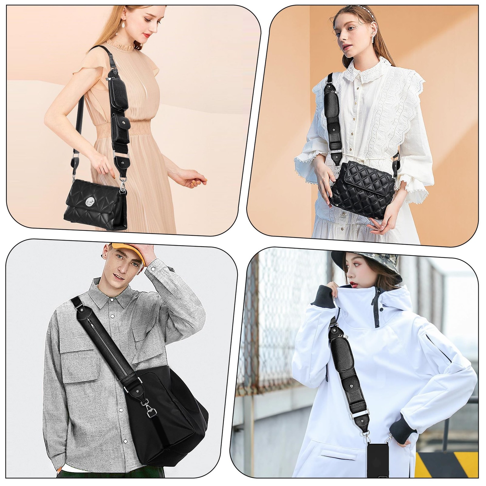 SHANSHUI Shoulder Strap Replacement, Adjustable Leather Crossbody Strap with ...