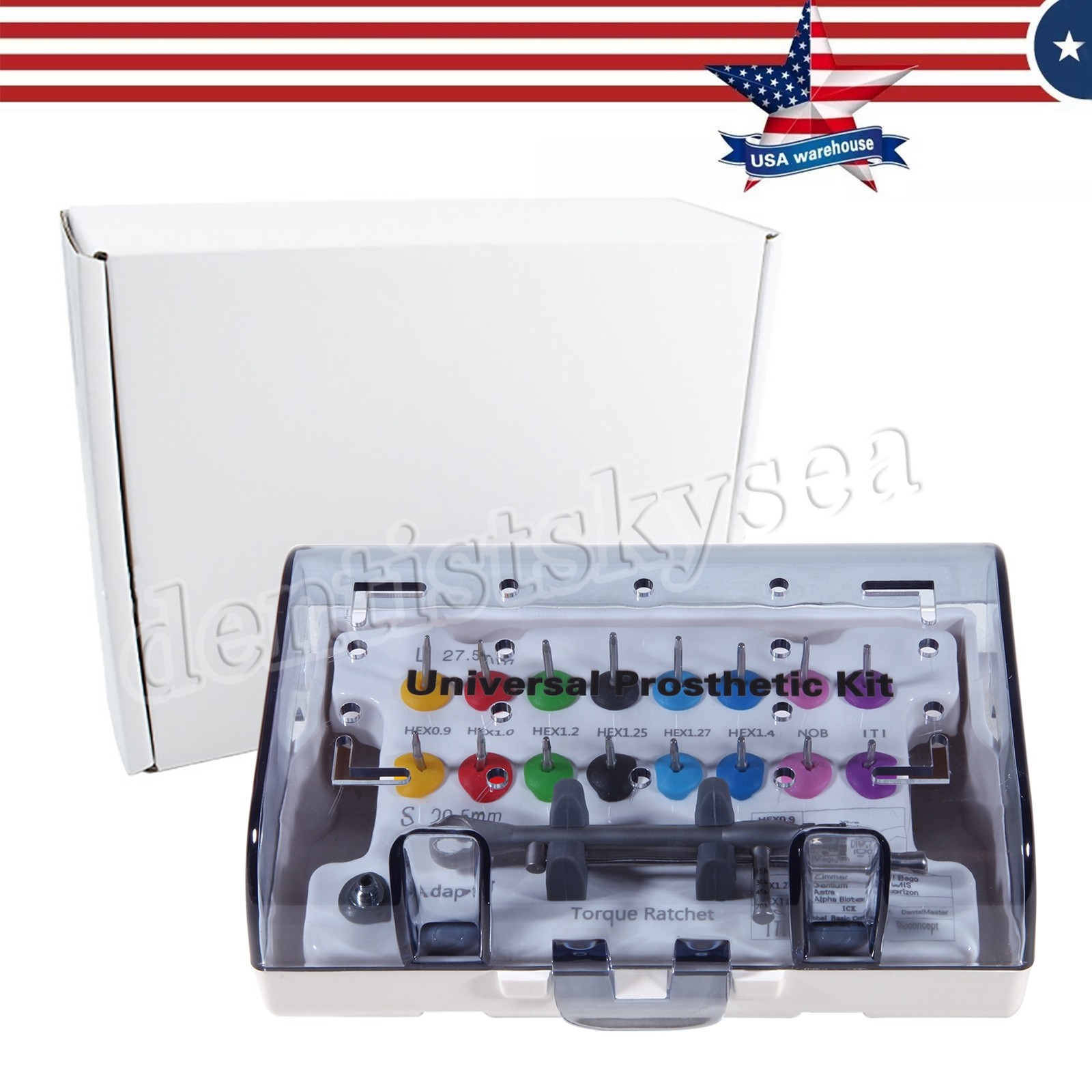 Universal Implant Prosthetic Kit Screwdriver Hex Driver Torque Wrench 16 drivers