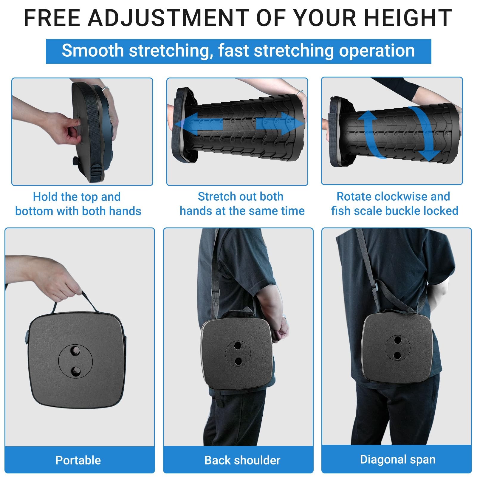 Upgraded Square Folding Stool, Max Load Capacity 485lbs, Portable Collapsible...