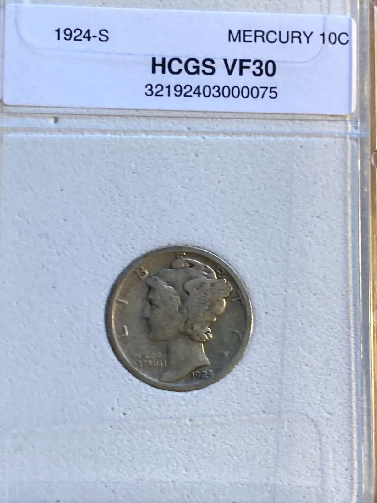 MERCURY DIMES, 4 SLABBED DIMES, FINE, VF...MINT MARKS
