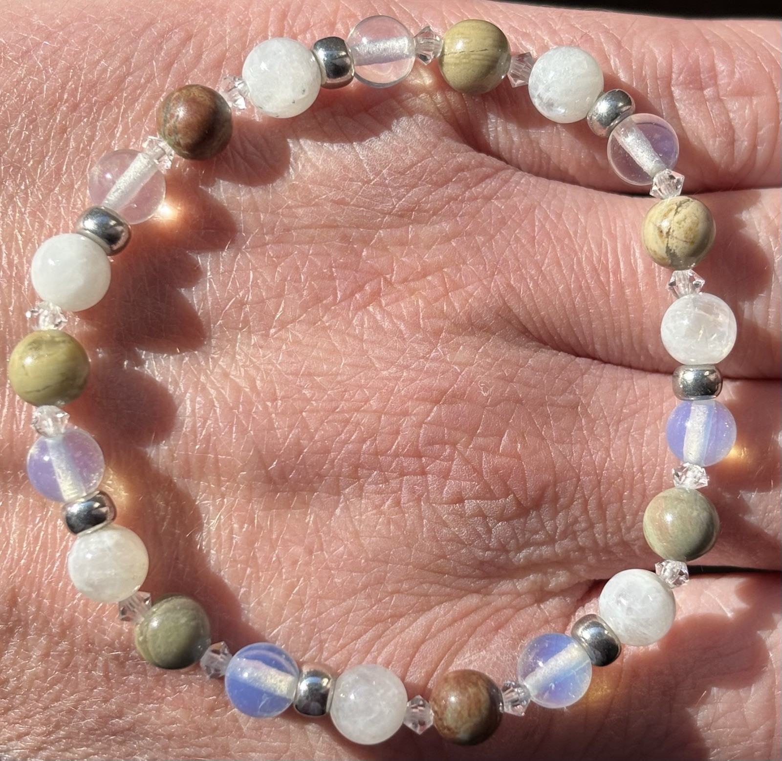 Stunning Gemstone Bracelet - Astrophyllite, Moonstone & Opalite