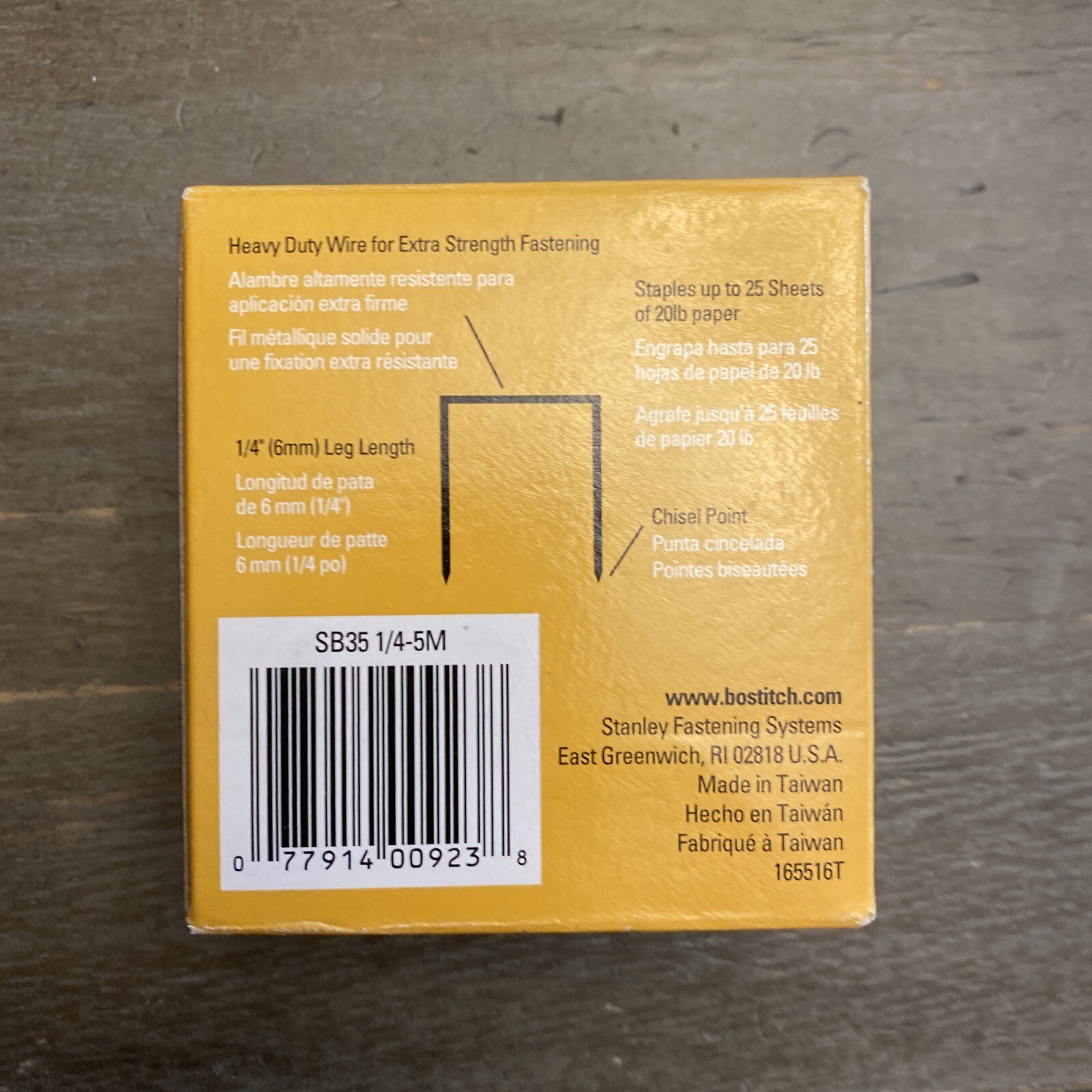 Bostitch Heavy Duty Premium Staples, 2-25 Sheets, 0.25 Inch Leg, 5,000 Per Box