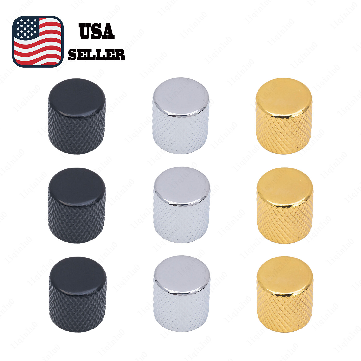 3 Pcs Metal Guitar Flat Top Volume Tone Knobs For Fender SQ Stratocaster 3 Color