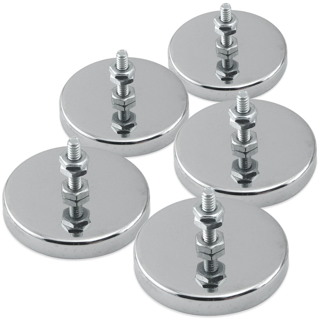 Master Magnetics Round Base Magnet Magnetic Fastener/Magnets with Holes 2.04”