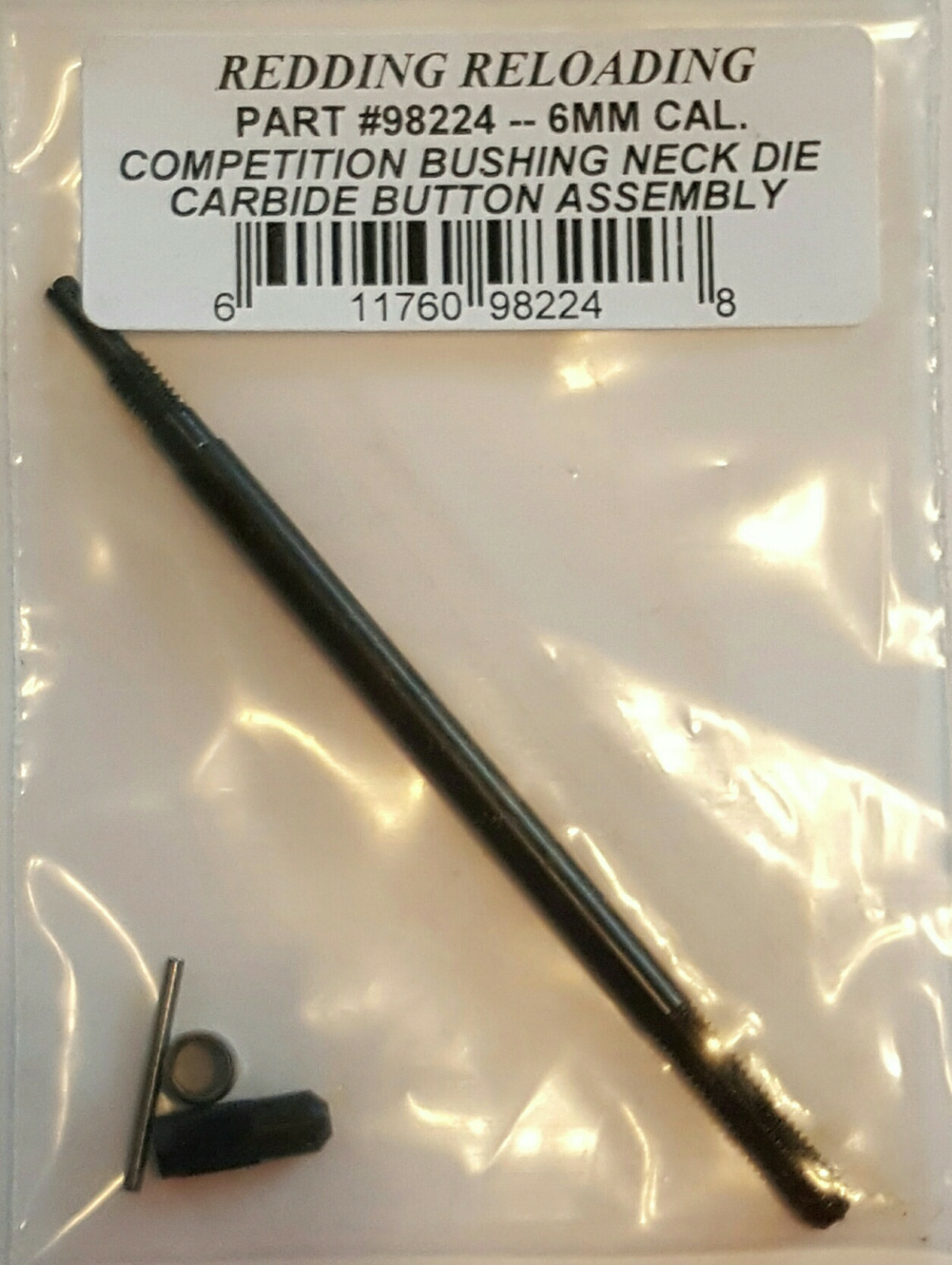 98224 REDDING 6MM 24 CAL COMPETITION CARBIDE SIZE BUTTON KIT - NEW - FREE SHIP