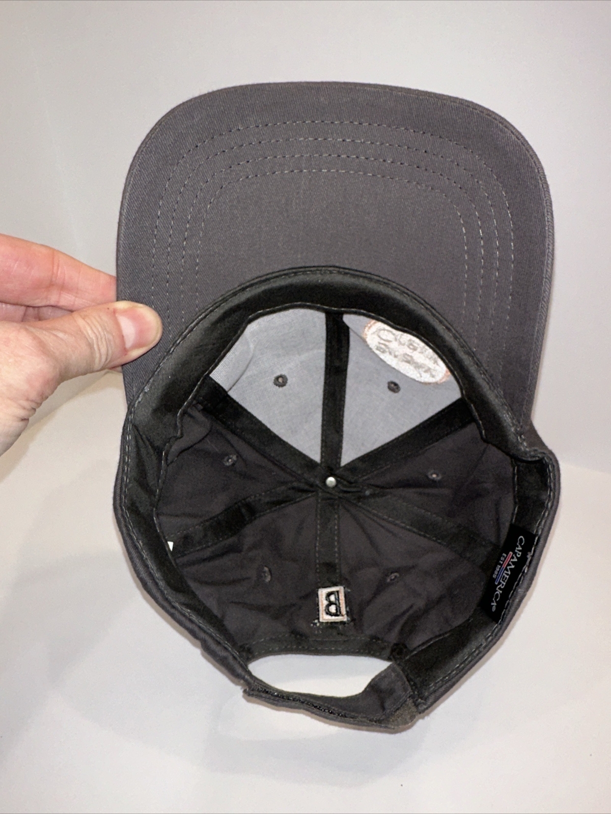 Biggby Brew Crew Orange Logo on Gray Hat Cap Hook Loop Cap America
