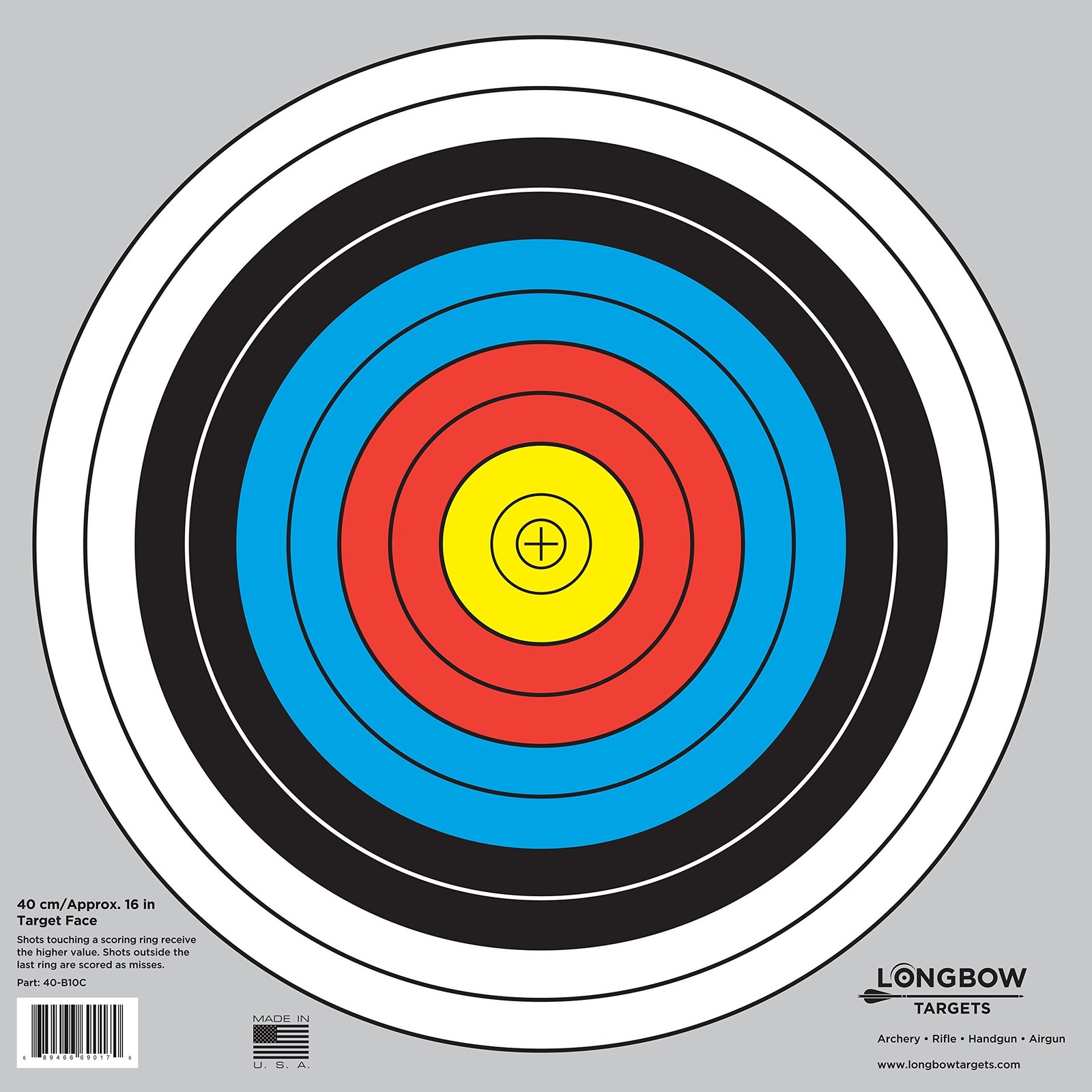 Archery 40cm & 80cm Targets by Longbow (20 Pack, 40cm/Approx 17" 40 cm