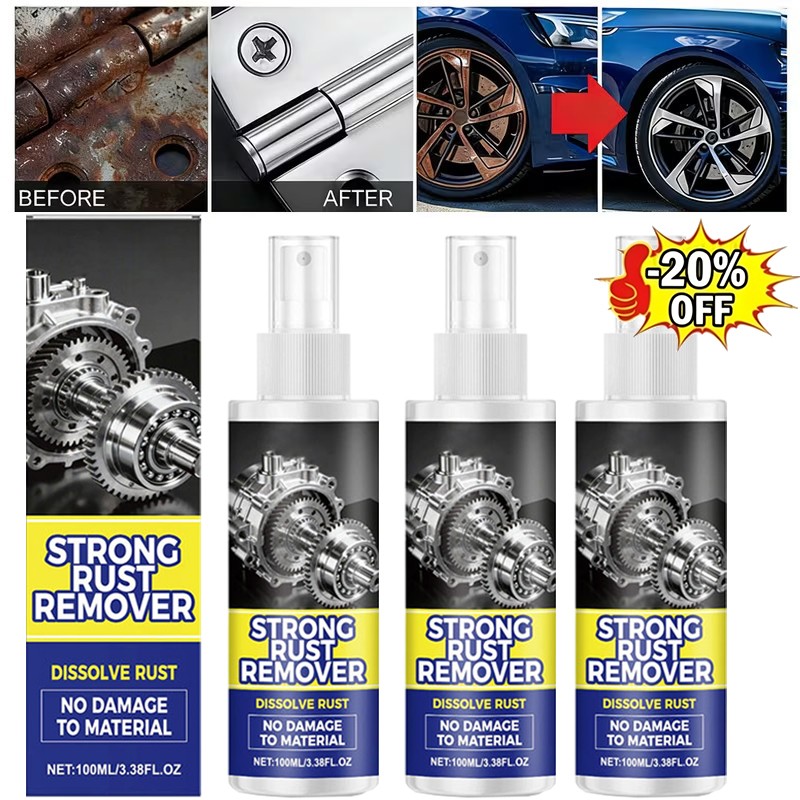 Strong Rust Remover 100ml/3.38fl.oz Powerful Rust Removal Spray For Cars &Tools