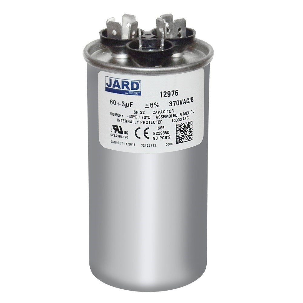 60+3 uf/MFD 370 VAC volts Round Dual Run Capacitor 50/60 Hz - Lot-1