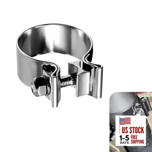 Car Exhaust Clamp, 2.5" Narrow Band Stainless Steel Seal Clamp 2.5Inch Silver