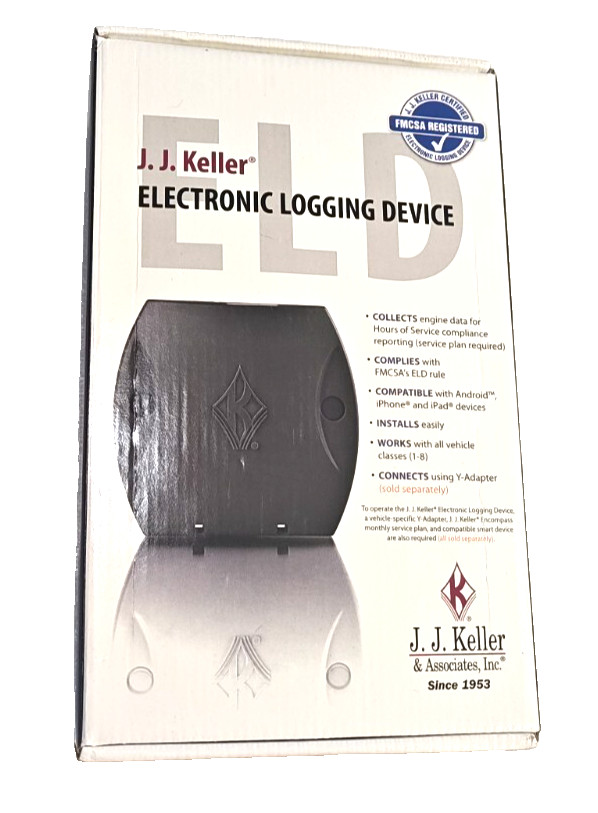 J.J. Keller ELD Electronic Logging Device + ELD Cable In Box