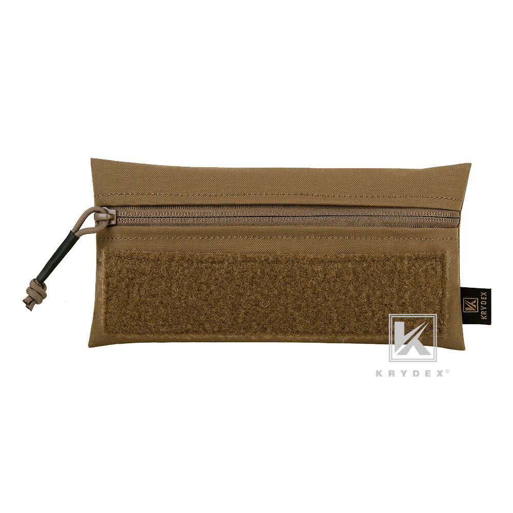 KRYDEX Tactical Front Candy Pouch Zipper Kit Pack Hook Back for Chest Rig Coyote