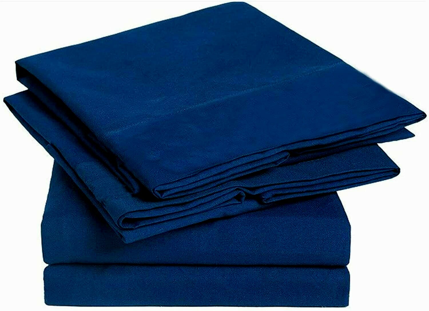 MELODIE DIRECT QUEEN SIZE NAVY SHEETS 4PC SET 100% BRUSHED MICROFIBER 1800 NEW