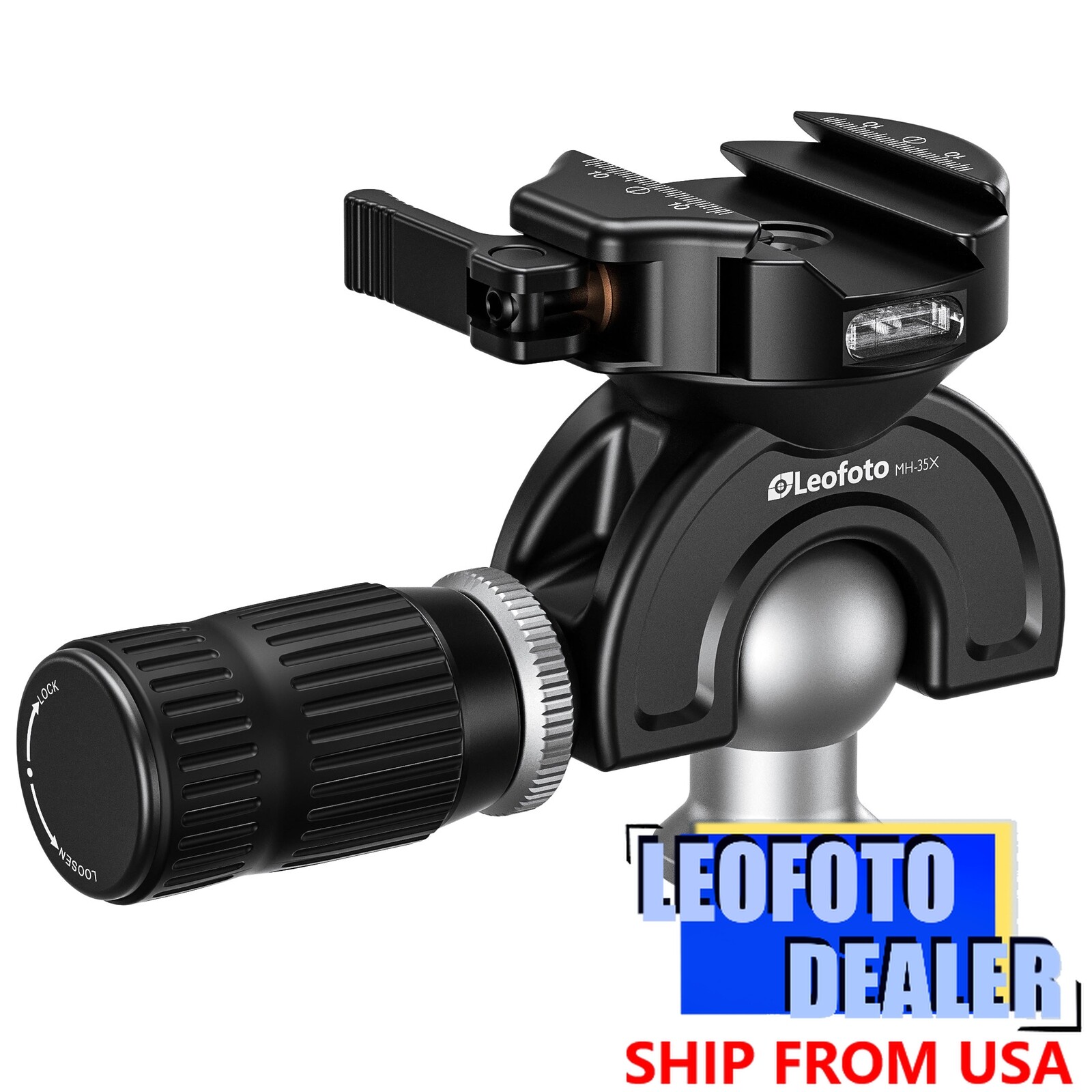 Leofoto Dynamic Ball Head | Rosette and 3/8'' Arca+Picatinny Compatible - MH-35X