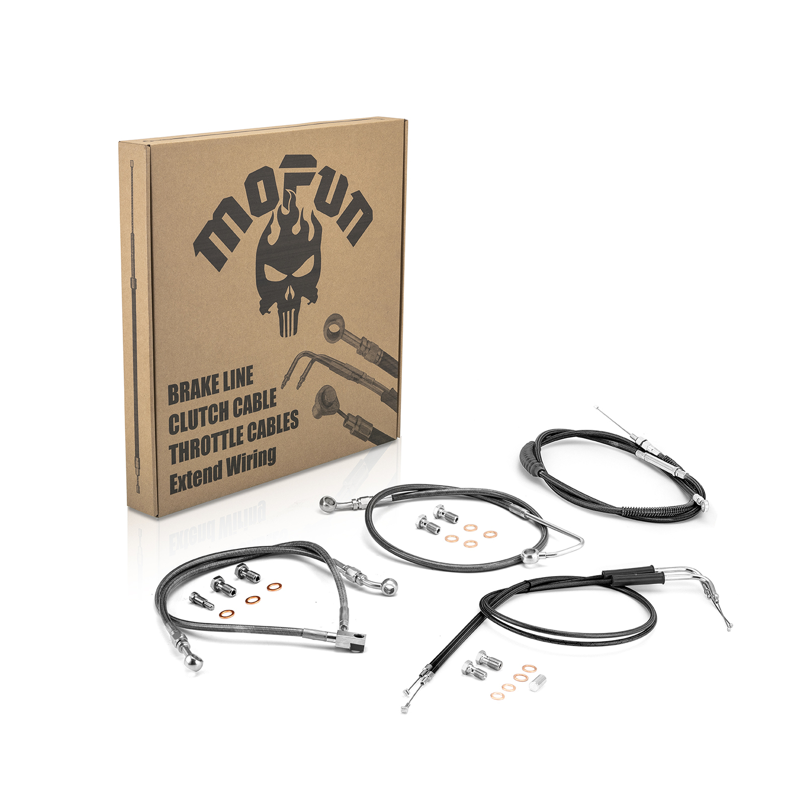 MOFUN 12" 14" Handlebar Cable Kit for Harley Softail Slim Deluxe 2011-2014 ABS
